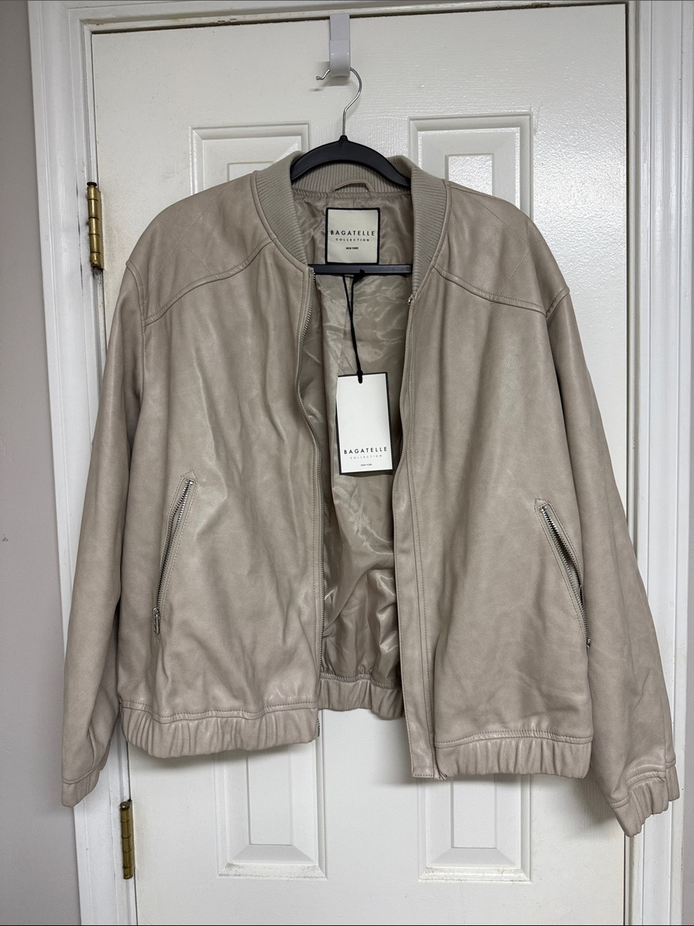 Sagatelle Women's Taupe Bomber Jacket